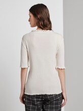 T-Shirt mit Lochmuster - Frauen - Gardenia White T-Shirt mit Lochmuster - Frauen - Gardenia White - 2 - TOM TAILOR Denim