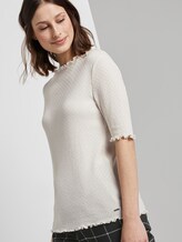 T-Shirt mit Lochmuster - Frauen - Gardenia White T-Shirt mit Lochmuster - Frauen - Gardenia White - 5 - TOM TAILOR Denim