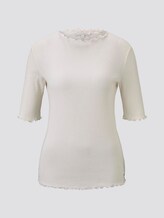 T-Shirt mit Lochmuster - Frauen - Gardenia White T-Shirt mit Lochmuster - Frauen - Gardenia White - 7 - TOM TAILOR Denim