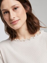 T-Shirt mit Lochmuster - Frauen - Gardenia White T-Shirt mit Lochmuster - Frauen - Gardenia White - 9 - TOM TAILOR Denim
