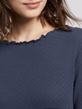 T-shirt with a lace pattern - Women - Real Navy Blue T-shirt with a lace pattern - Women - Real Navy Blue - 10 - TOM TAILOR Denim