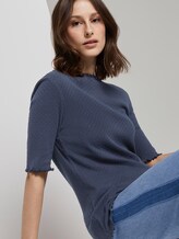T-shirt with a lace pattern - Women - Real Navy Blue T-shirt with a lace pattern - Women - Real Navy Blue - 5 - TOM TAILOR Denim