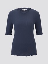 T-shirt with a lace pattern - Women - Real Navy Blue T-shirt with a lace pattern - Women - Real Navy Blue - 7 - TOM TAILOR Denim