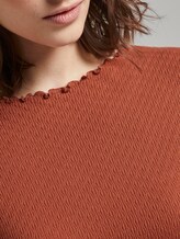 T-Shirt mit Lochmuster - Frauen - fox orange T-Shirt mit Lochmuster - Frauen - fox orange - 10 - TOM TAILOR Denim