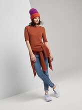 T-Shirt mit Lochmuster - Frauen - fox orange T-Shirt mit Lochmuster - Frauen - fox orange - 3 - TOM TAILOR Denim
