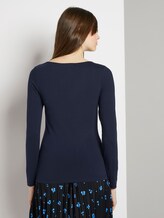 Langarmshirt mit Carree-Ausschnitt - Frauen - Real Navy Blue Langarmshirt mit Carree-Ausschnitt - Frauen - Real Navy Blue - 2 - TOM TAILOR Denim