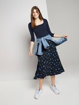 Langarmshirt mit Carree-Ausschnitt - Frauen - Real Navy Blue Langarmshirt mit Carree-Ausschnitt - Frauen - Real Navy Blue - 3 - TOM TAILOR Denim