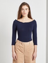 Schulterfreier Body in Ripp-Optik - Frauen - Real Navy Blue Schulterfreier Body in Ripp-Optik - Frauen - Real Navy Blue - 1 - TOM TAILOR Denim