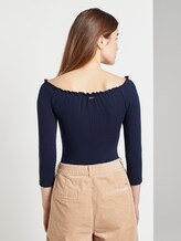 Schulterfreier Body in Ripp-Optik - Frauen - Real Navy Blue Schulterfreier Body in Ripp-Optik - Frauen - Real Navy Blue - 2 - TOM TAILOR Denim
