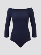 Schulterfreier Body in Ripp-Optik - Frauen - Real Navy Blue Schulterfreier Body in Ripp-Optik - Frauen - Real Navy Blue - 7 - TOM TAILOR Denim