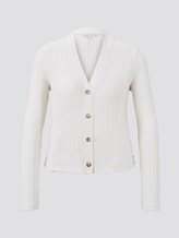 Cardigan in a ribbed look - Women - Gardenia White Cardigan in a ribbed look - Women - Gardenia White - 7 - TOM TAILOR Denim