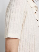 Polo-Shirt in Ripp-Optik - Frauen - Gardenia White Polo-Shirt in Ripp-Optik - Frauen - Gardenia White - 10 - TOM TAILOR Denim