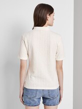 Polo-Shirt in Ripp-Optik - Frauen - Gardenia White Polo-Shirt in Ripp-Optik - Frauen - Gardenia White - 2 - TOM TAILOR Denim