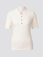 Polo-Shirt in Ripp-Optik - Frauen - Gardenia White Polo-Shirt in Ripp-Optik - Frauen - Gardenia White - 7 - TOM TAILOR Denim