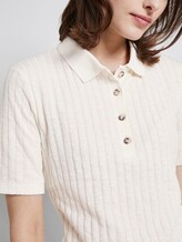 Polo-Shirt in Ripp-Optik - Frauen - Gardenia White Polo-Shirt in Ripp-Optik - Frauen - Gardenia White - 9 - TOM TAILOR Denim