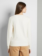 Sweater mit V-Ausschnitt - Frauen - Gardenia White Sweater mit V-Ausschnitt - Frauen - Gardenia White - 2 - TOM TAILOR Denim