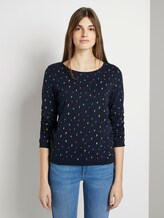 Gemusterter Sweater - Frauen - navy minimal print Gemusterter Sweater - Frauen - navy minimal print - 1 - TOM TAILOR Denim