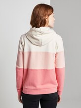 Sweatjacke mit Blockstreifen - Frauen - rose creme colorblock Sweatjacke mit Blockstreifen - Frauen - rose creme colorblock - 2 - TOM TAILOR Denim
