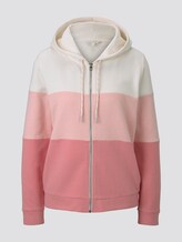 Sweatjacke mit Blockstreifen - Frauen - rose creme colorblock Sweatjacke mit Blockstreifen - Frauen - rose creme colorblock - 7 - TOM TAILOR Denim