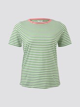 Striped T-shirt with a contrasting cover - Women - green stripe Striped T-shirt with a contrasting cover - Women - green stripe - 7 - My True Me