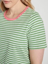 Striped T-shirt with a contrasting cover - Women - green stripe Striped T-shirt with a contrasting cover - Women - green stripe - 9 - My True Me