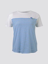 Gestreiftes T-Shirt mit Stickerei - Frauen - Whisper White Gestreiftes T-Shirt mit Stickerei - Frauen - Whisper White - 7 - My True Me