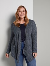 Printed cardigan with waterfall details - Women - real navy blue melange Printed cardigan with waterfall details - Women - real navy blue melange - 5 - My True Me