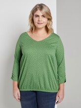 Gemustertes Langarmshirt mit Ärmeldetail - Frauen - green dot print Gemustertes Langarmshirt mit Ärmeldetail - Frauen - green dot print - 1 - My True Me
