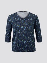Gemustertes Langarmshirt mit Ärmeldetail - Frauen - navy flower dot print Gemustertes Langarmshirt mit Ärmeldetail - Frauen - navy flower dot print - 7 - My True Me
