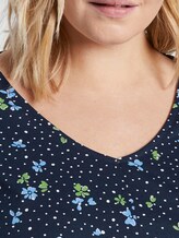 Gemustertes Langarmshirt mit Ärmeldetail - Frauen - navy flower dot print Gemustertes Langarmshirt mit Ärmeldetail - Frauen - navy flower dot print - 9 - My True Me