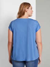 Gemustertes T-Shirt aus Materialmix - Frauen - light blue flower print Gemustertes T-Shirt aus Materialmix - Frauen - light blue flower print - 2 - My True Me