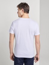 T-Shirt mit Rippblende am Ausschnitt - Männer - White T-Shirt mit Rippblende am Ausschnitt - Männer - White - 2 - TOM TAILOR