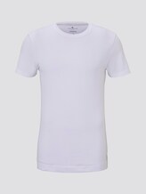 T-Shirt mit Rippblende am Ausschnitt - Männer - White T-Shirt mit Rippblende am Ausschnitt - Männer - White - 7 - TOM TAILOR