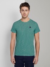 Waffle T-Shirt - Männer - teal waffle stripe Waffle T-Shirt - Männer - teal waffle stripe - 1 - TOM TAILOR