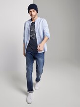 T-shirt in a washed look - Men - Sky Captain Blue T-shirt in a washed look - Men - Sky Captain Blue - 3 - TOM TAILOR