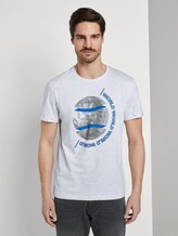 T-shirt with a photo print - Men - Blanc De Blanc White Melange T-shirt with a photo print - Men - Blanc De Blanc White Melange - 1 - TOM TAILOR