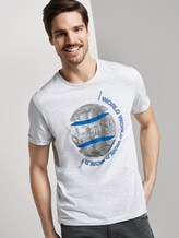 T-shirt with a photo print - Men - Blanc De Blanc White Melange T-shirt with a photo print - Men - Blanc De Blanc White Melange - 5 - TOM TAILOR