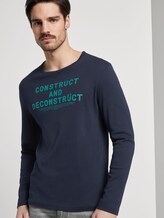 Langarmshirt mit Schrift-Print - Männer - Sky Captain Blue Langarmshirt mit Schrift-Print - Männer - Sky Captain Blue - 5 - TOM TAILOR