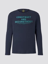 Langarmshirt mit Schrift-Print - Männer - Sky Captain Blue Langarmshirt mit Schrift-Print - Männer - Sky Captain Blue - 7 - TOM TAILOR