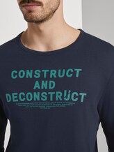 Langarmshirt mit Schrift-Print - Männer - Sky Captain Blue Langarmshirt mit Schrift-Print - Männer - Sky Captain Blue - 9 - TOM TAILOR