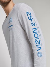 Langarmshirt mit Schrift-Print - Männer - Blanc De Blanc White Melange Langarmshirt mit Schrift-Print - Männer - Blanc De Blanc White Melange - 10 - TOM TAILOR