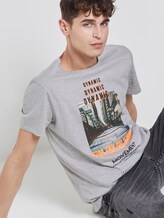 Gestreiftes T-Shirt mit Print - Männer - grey yarn dye stripe Gestreiftes T-Shirt mit Print - Männer - grey yarn dye stripe - 5 - TOM TAILOR Denim