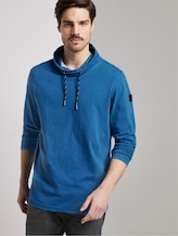 Long-sleeved top with a tubular collar - Men - victory blue Long-sleeved top with a tubular collar - Men - victory blue - 5 - TOM TAILOR