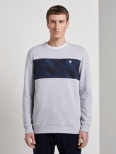 Sweatshirt mit Print - Männer - Light Stone Grey Melange Sweatshirt mit Print - Männer - Light Stone Grey Melange - 1 - TOM TAILOR Denim