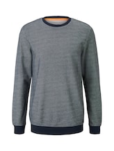 TOM TAILOR DENIM Herren Strukturiertes Sweatshirt, schwarz, unifarben, Gr.XL