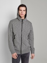 Sweatjack met hoodie - Mannen - Light Stone Grey Melange Sweatjack met hoodie - Mannen - Light Stone Grey Melange - 5 - TOM TAILOR Denim