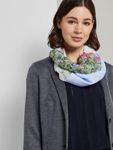 Schlauchschal im Muster- und Materialmix - Frauen - Parisienne Blue Schlauchschal im Muster- und Materialmix - Frauen - Parisienne Blue - 5 - TOM TAILOR