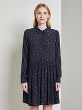 Gemustertes Mini Blusenkleid - Frauen - navy minimal print Gemustertes Mini Blusenkleid - Frauen - navy minimal print - 1 - TOM TAILOR Denim
