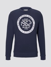 Strukturiertes Sweatshirt mit Marathon-Print - Männer - Black Iris Blue Strukturiertes Sweatshirt mit Marathon-Print - Männer - Black Iris Blue - 7 - TOM TAILOR