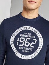 Strukturiertes Sweatshirt mit Marathon-Print - Männer - Black Iris Blue Strukturiertes Sweatshirt mit Marathon-Print - Männer - Black Iris Blue - 9 - TOM TAILOR